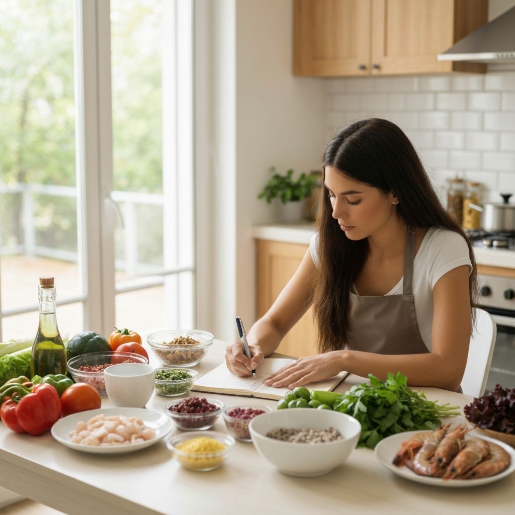 Person plant Mahlzeiten für die Woche